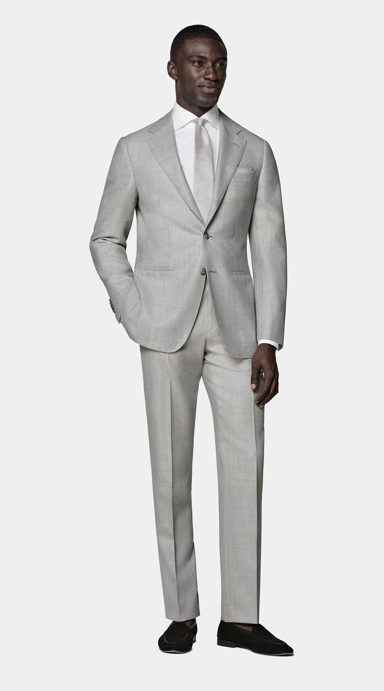 Costume Havana coupe Tailored gris clair