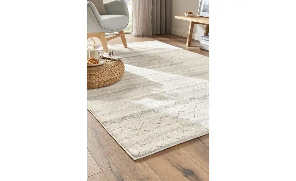 como Kurzflorteppich Creme, Grau 140x200 cm