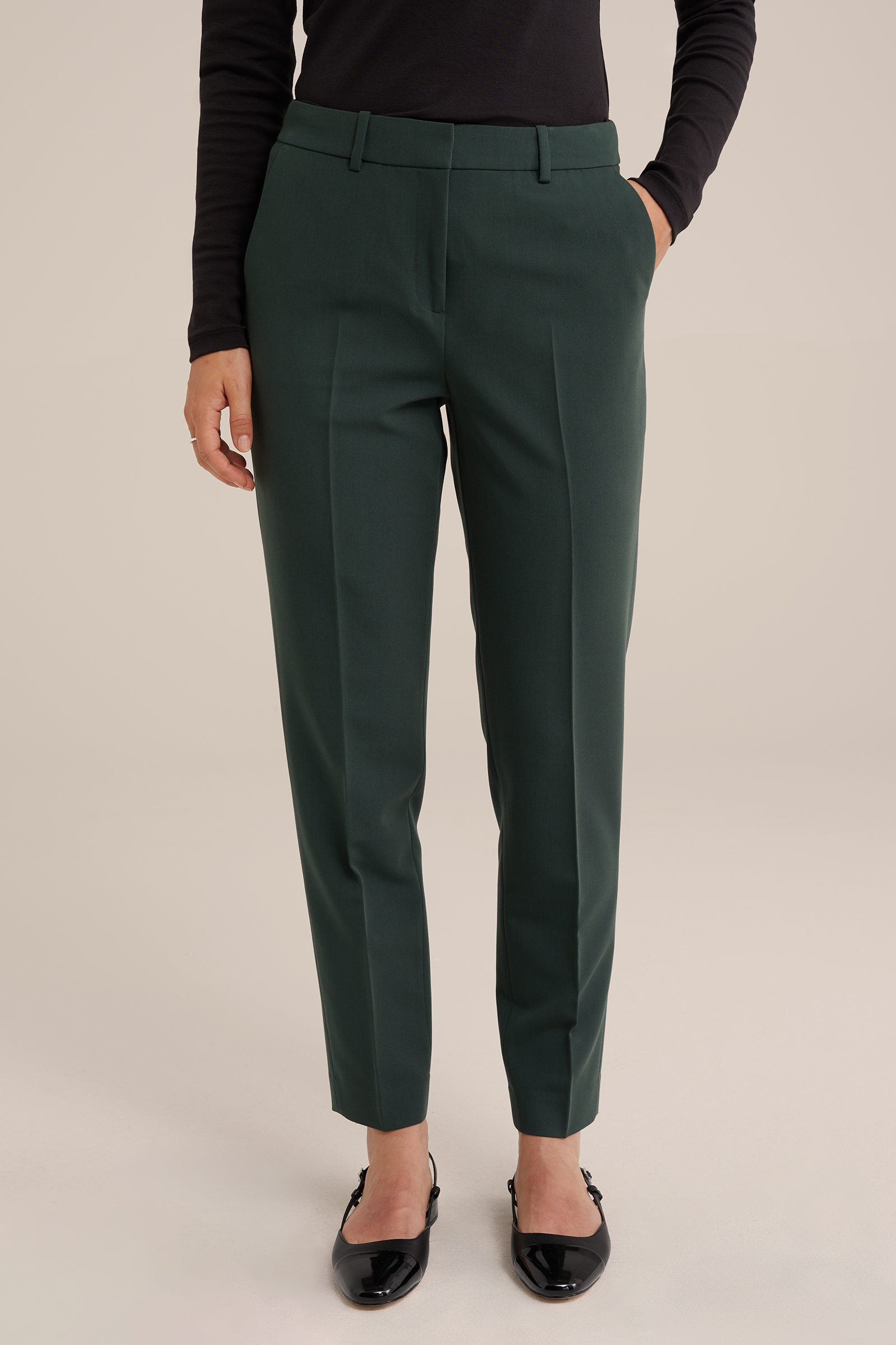slim fit pantalon WE Fashion Mosgroen