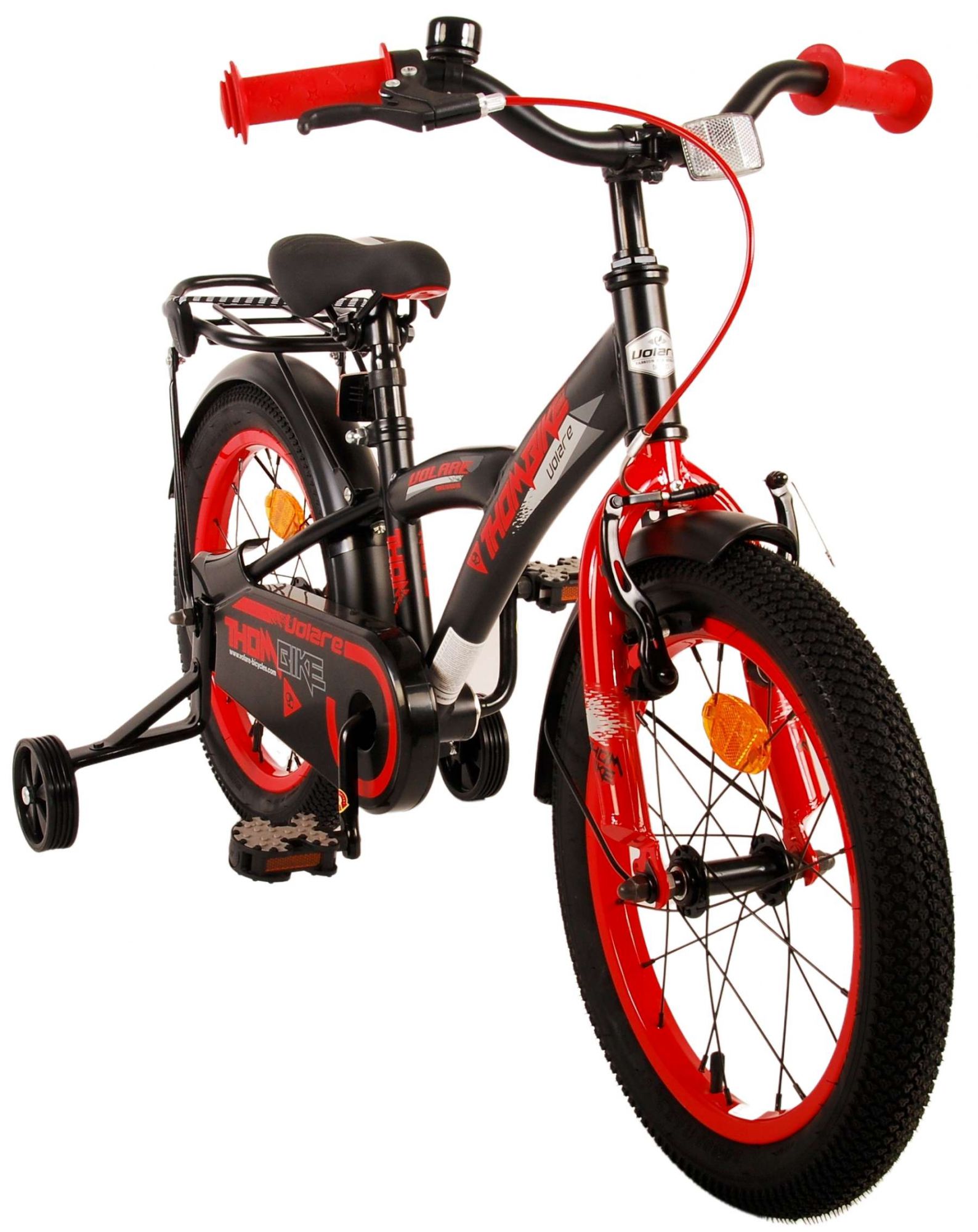 Kinderfahrrad Thombike für Jungen 16 Zoll Kinderrad in Schwarz Rot