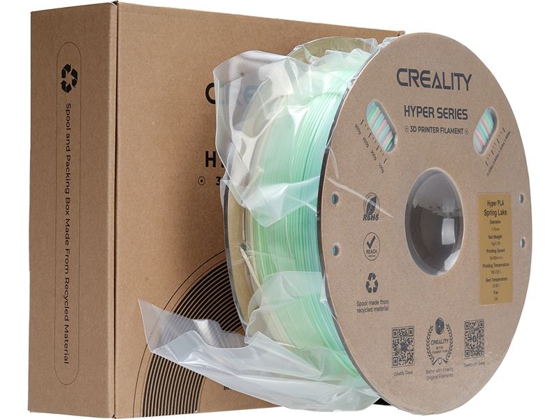 Creality Filament PLA Hyper, Regenbogen Frühlingssee, 1.75 Hochwertiges 1.75 mm PLA Hyper Filament für 3D Drucker