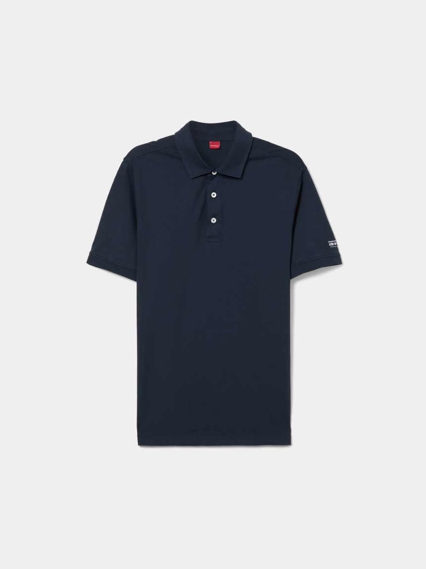 Polo de manga curta em algodão