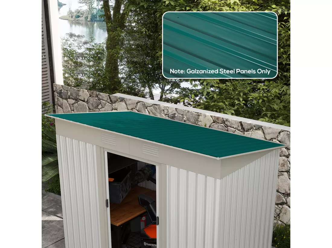 Lot de 12 panneaux - dim. 129L x 45l cm - tôle acier ondulé vert