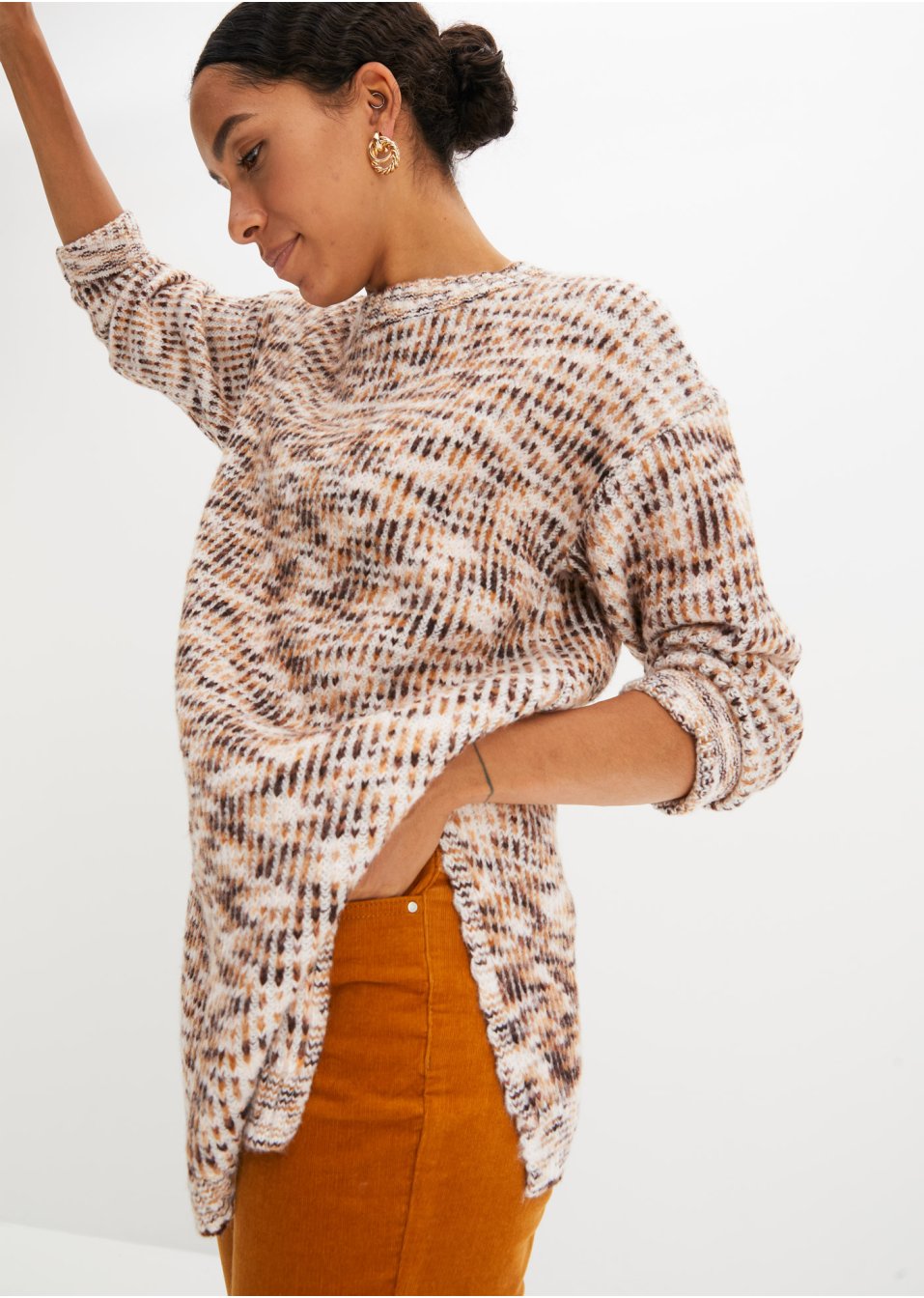 Pull avec fentes latérales extra longues