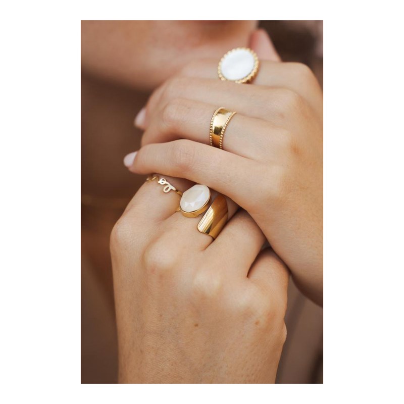Bague ajustable en acier dorée