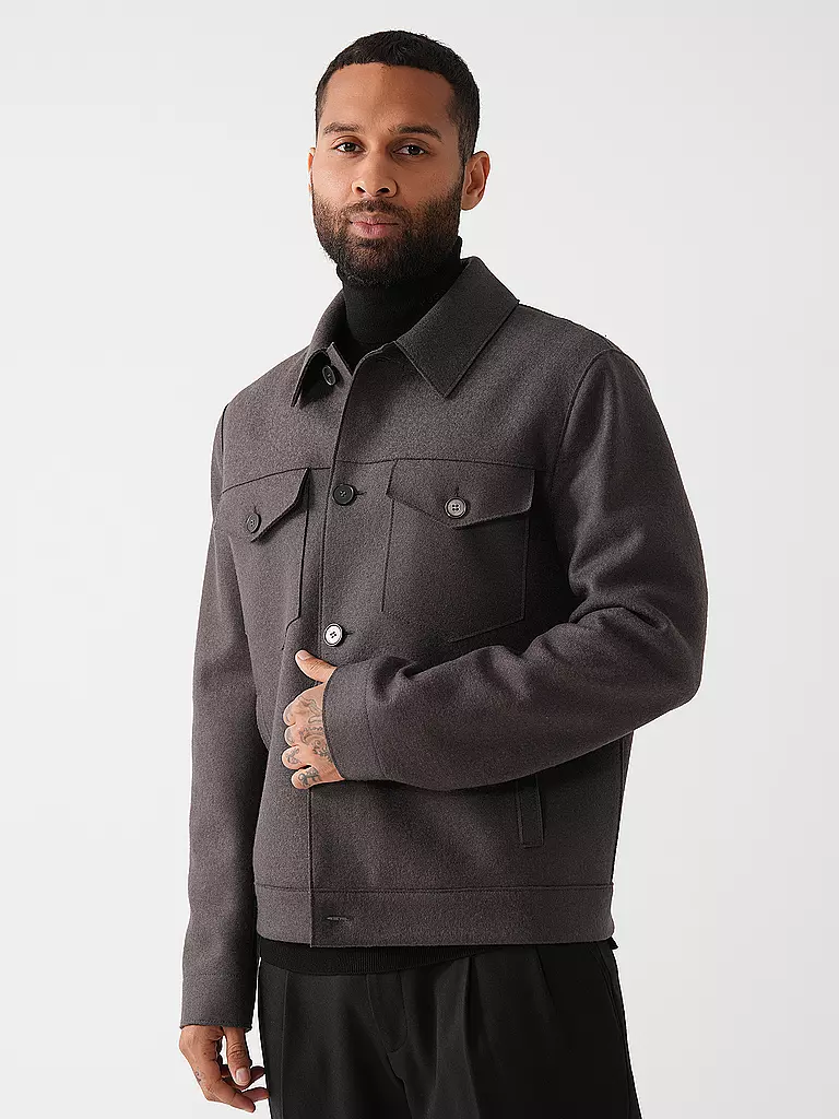 HARRIS WHARF LONDON Wolljacke grau