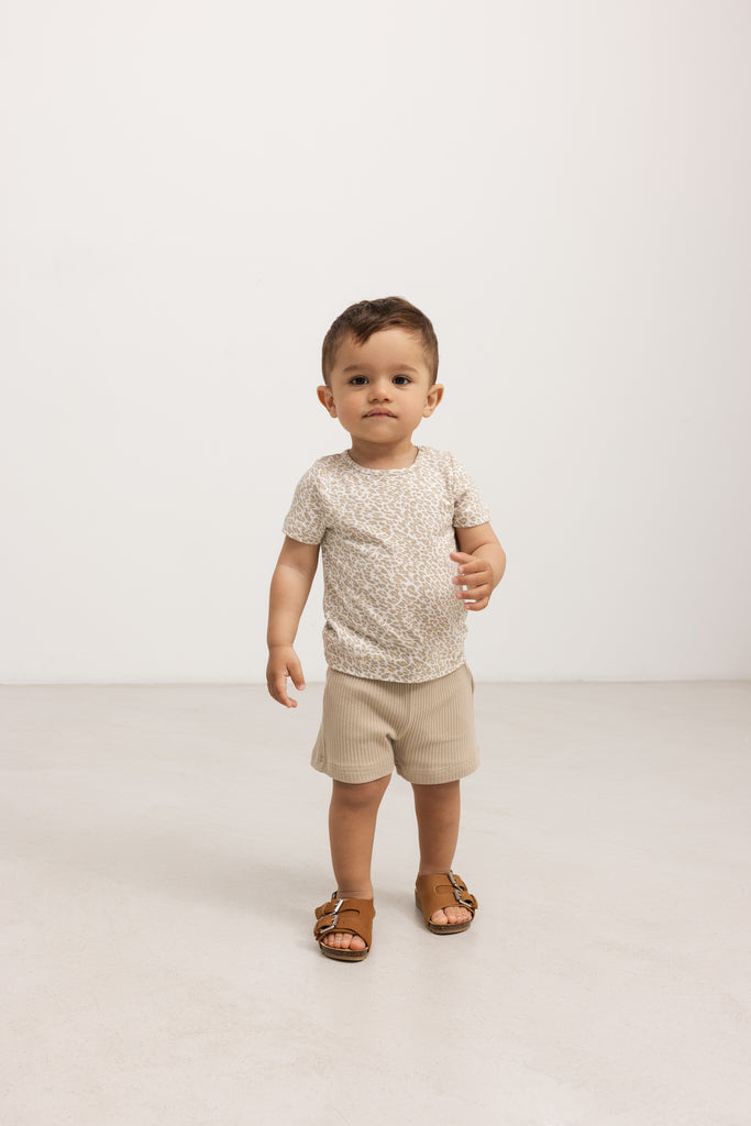 Leo Tee SS, T-shirt - Beige Leo