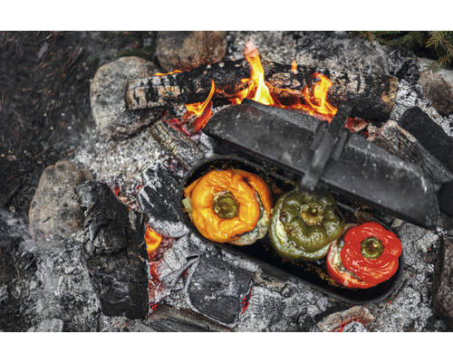 Aardappelbraadpan 15,4 x 29,1 cm gietijzer zwart