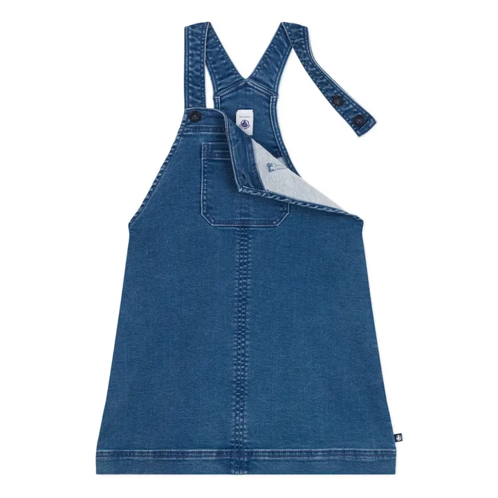 Petit Bateau Robe Salopette en Denim | Bleu