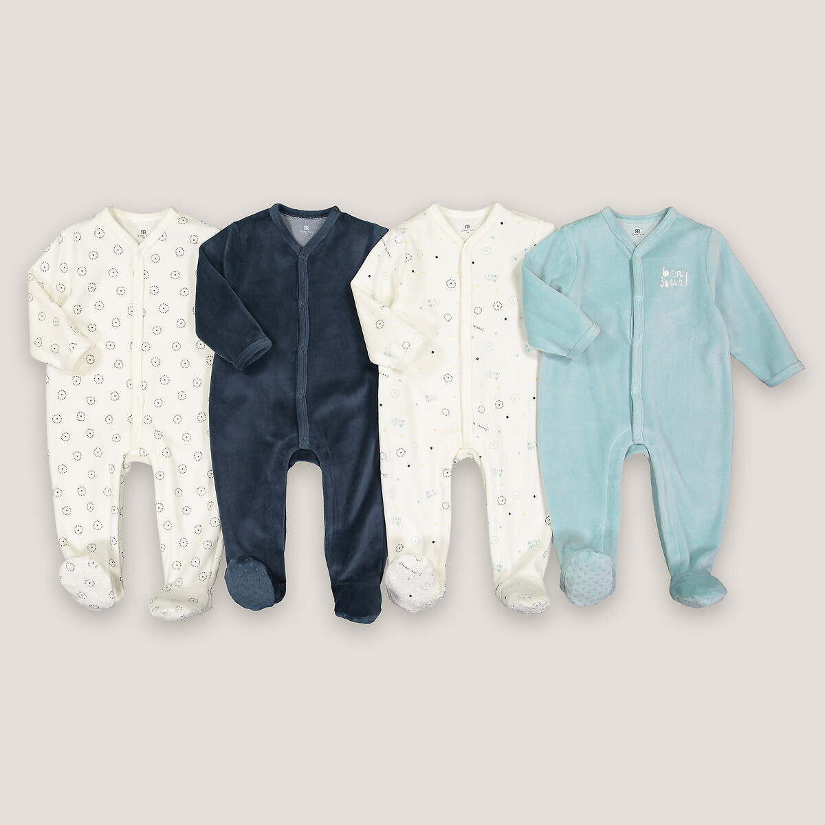 COLECÇÕES LA REDOUTE<br>Conjunto de 4 pijamas em fluweel