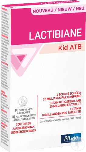 Pileje Lactibiane Kid ATB Arôme Fraise 10 Comprimés À Croquer