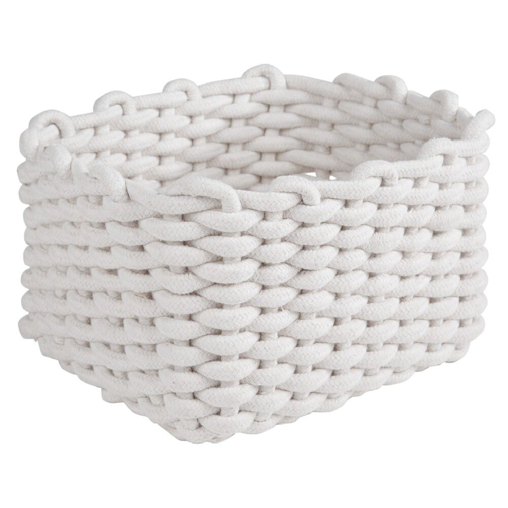 Panière en coton effet tricot 27x22xH.16 cm