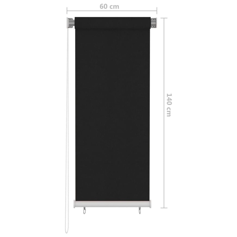 Store roulant d'extérieur 60x140 cm noir