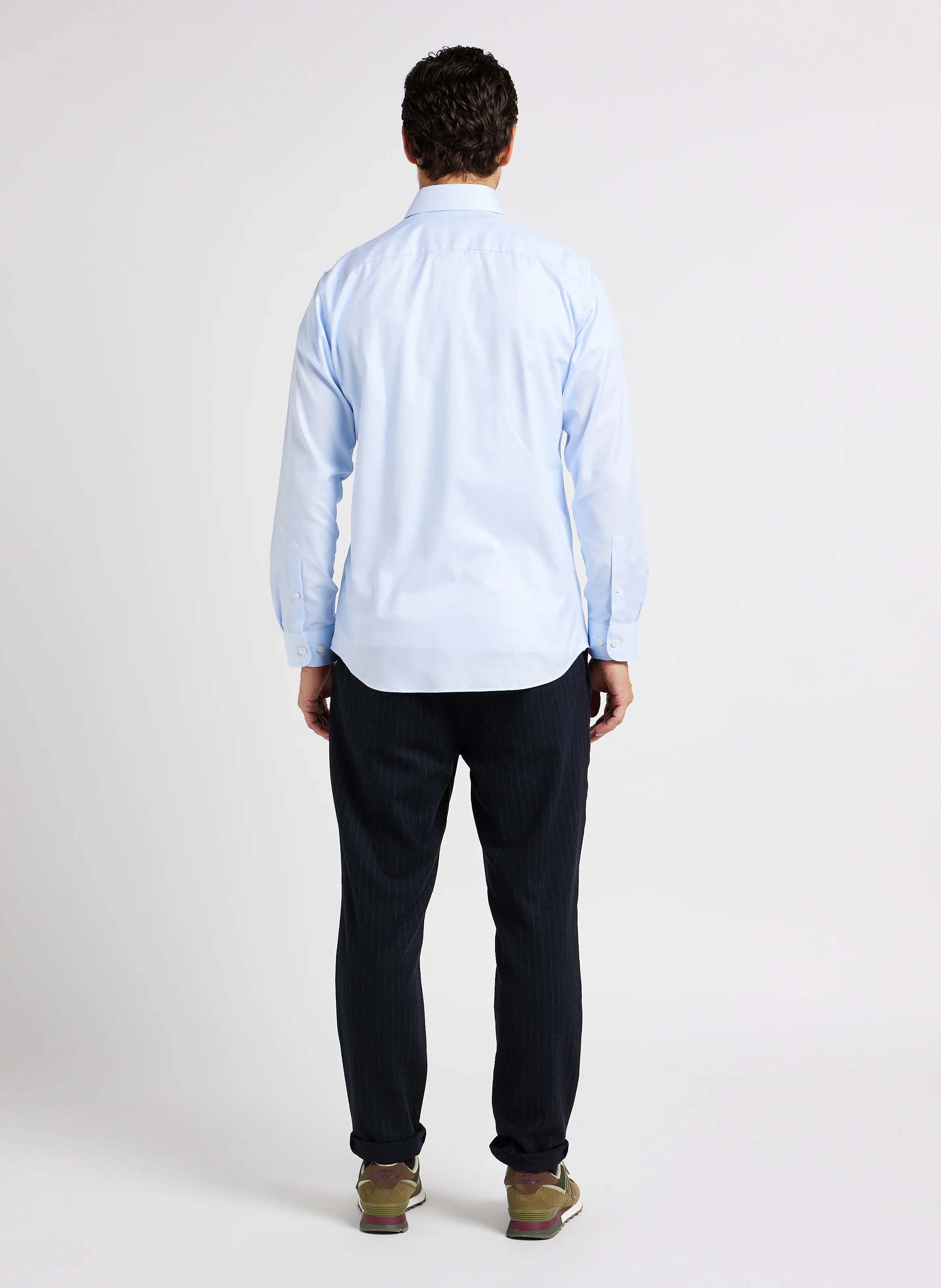 Chemise droite en coton | Bleu