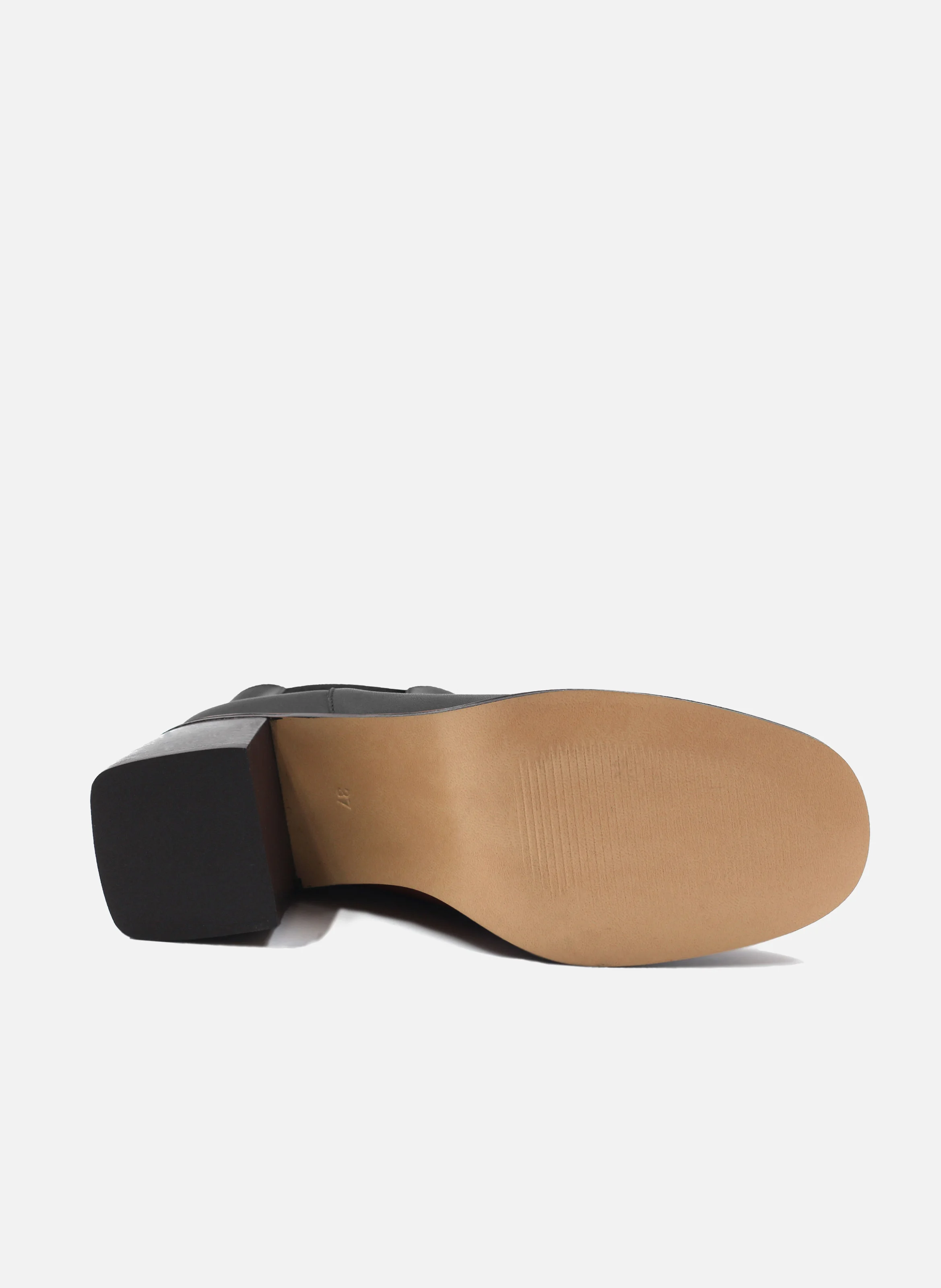 Bottines chelsea talon cuir lisse | Noir