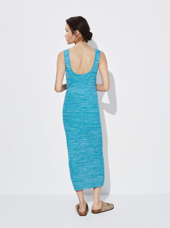 Vestido de malha ajustado - Azul