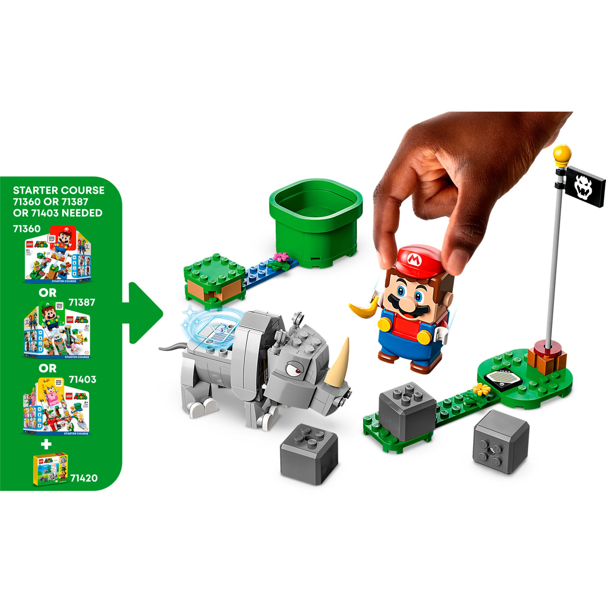 LEGO Konstruktionsspielzeug Super Mario Rambi das Rhino - Erweiterungssset