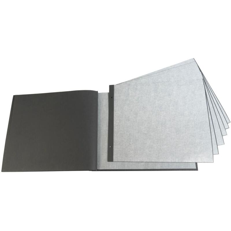 Sachet de 10 Recharges pour album à vis pages noires - 29x37 cm - Noir