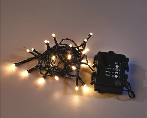 Lafiora LED-lichtsnoer, 2,3 m + 0,5 m, 24 LED's, warm wit licht, inclusief timer en dimmer