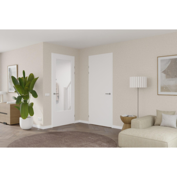 Arne & Bodil binnendeur ABD150 blank glas - extra wit afgelakt
