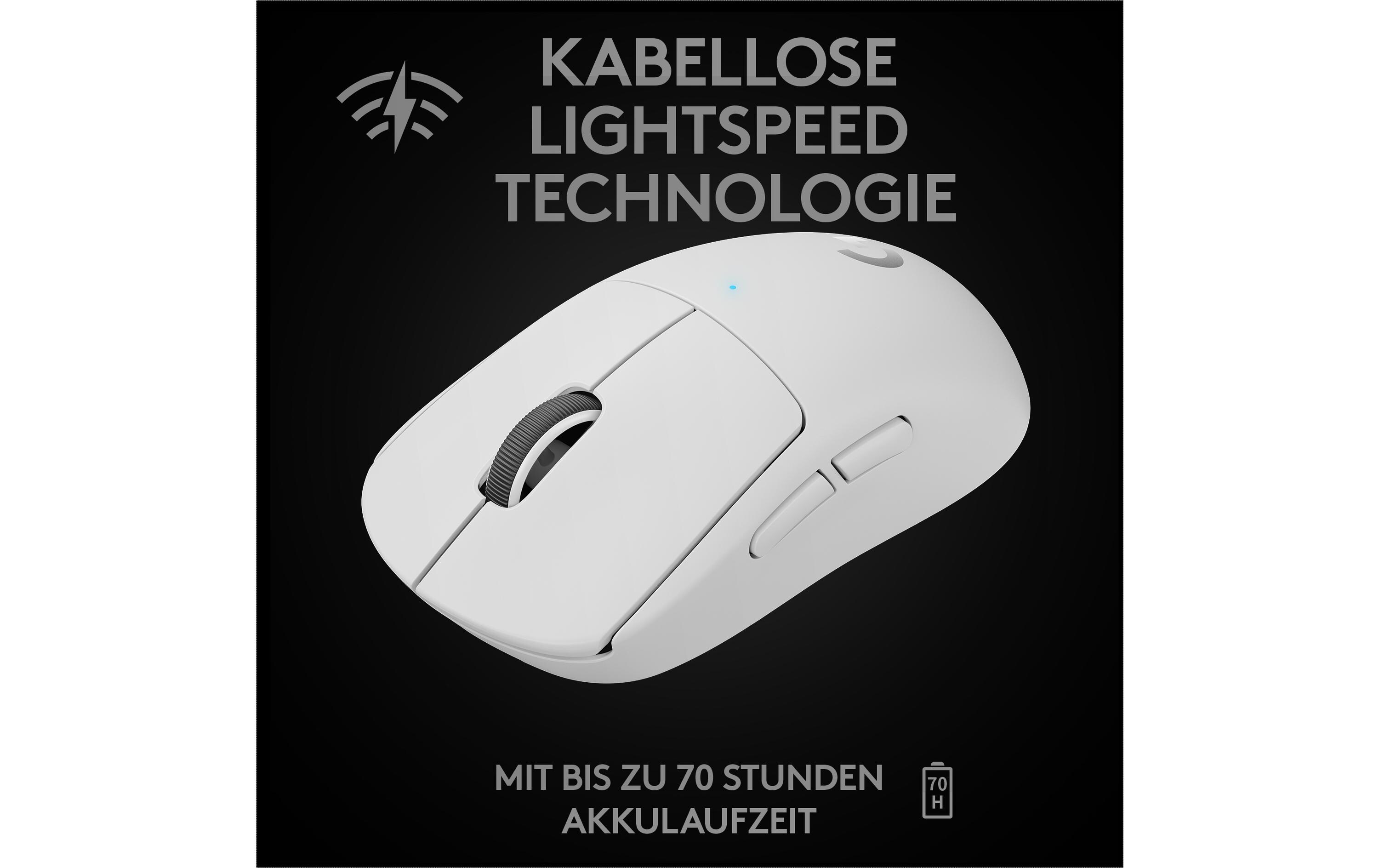 Gaming-Maus Pro X Superlight WeissExtrem leichte Gaming-Maus mit leistungsvoller Performance