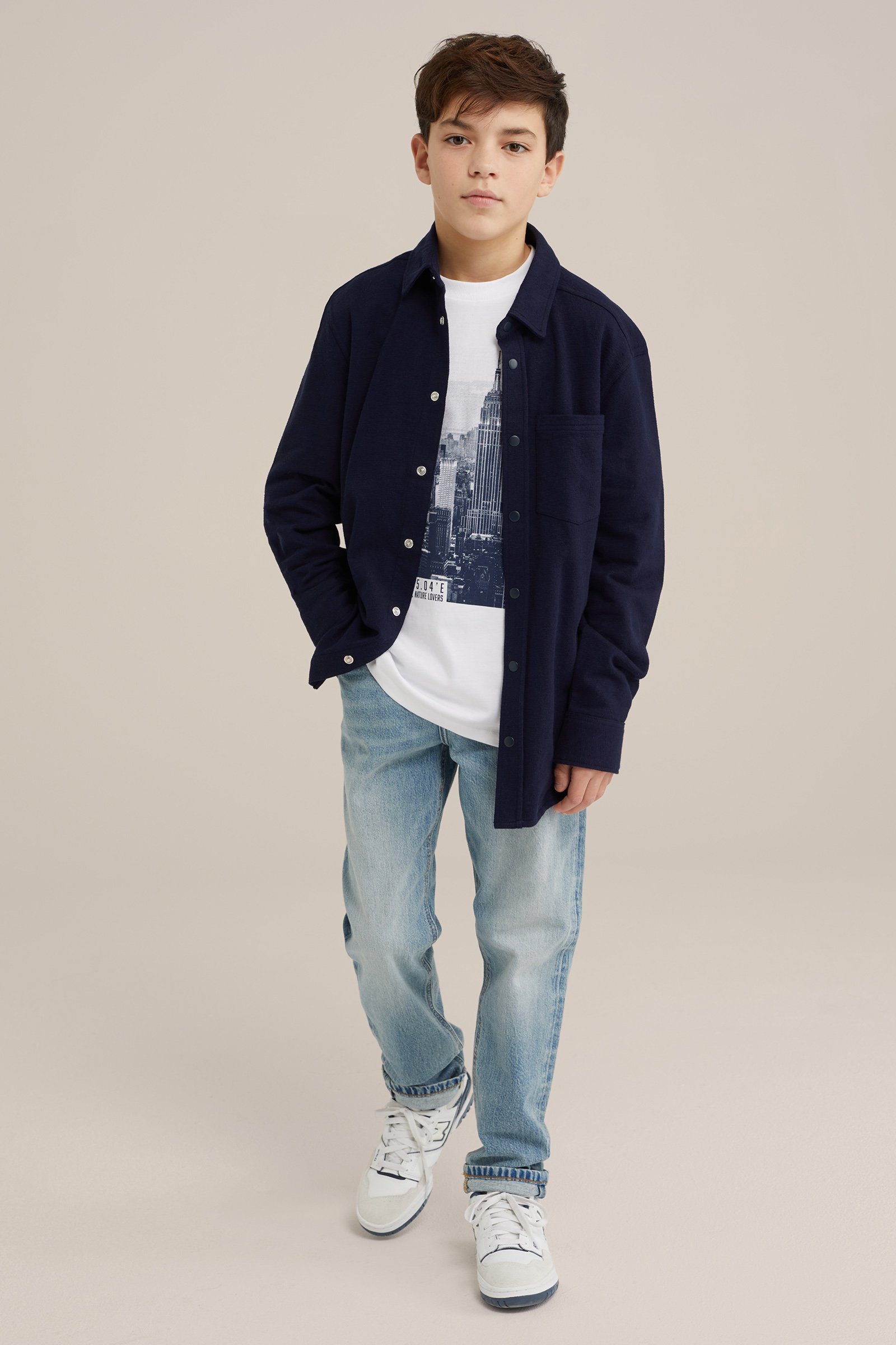 Jongens T-shirt met opdruk WE Fashion Wit