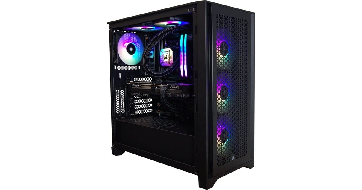 ALTERNATEThunderstorm Pro Ryzen 7 – RTX  5080 iCUE Edition gaming pc  (Zwart | R7 9800X3D | RTX 5080 | 32 GB | 2 TB SSD)