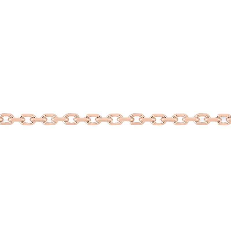 Chaîne femme 40 cm - Maille Forçat diamanté - Or rose 18 Carats - Largeur 1.45 mm
