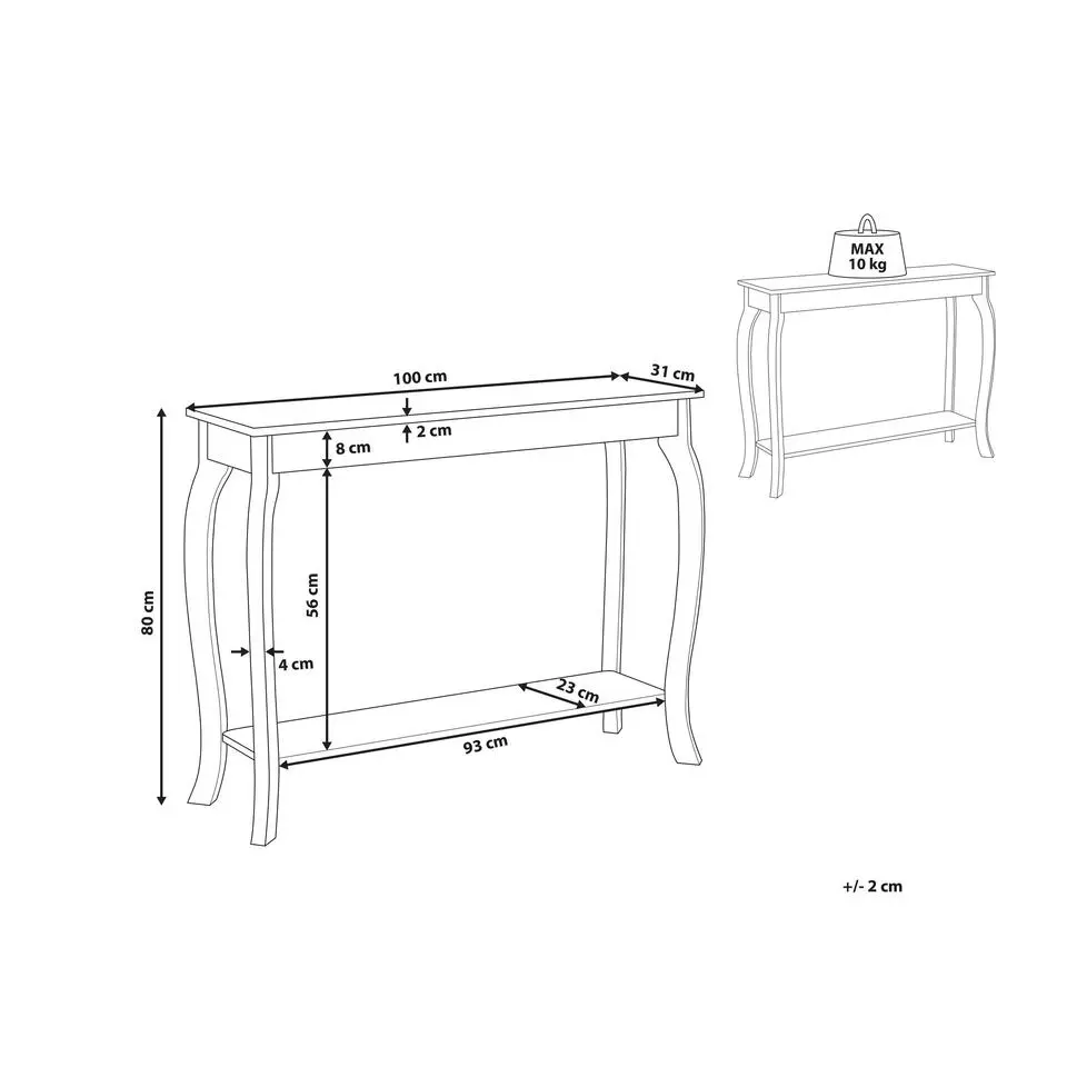 HARTFORD - Consoletafel - Wit - MDF