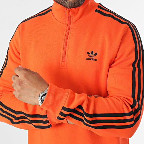 Sweat Col Zippé 3 Stripes II5775 Orange