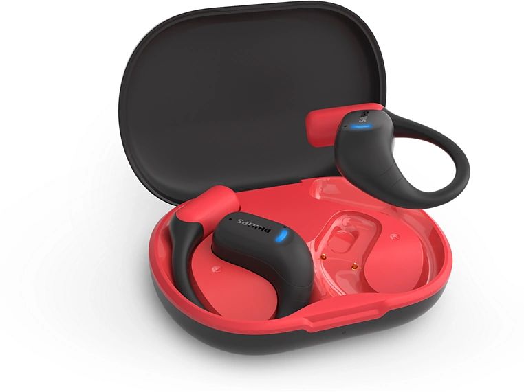 Philips True Wireless Open-Ear TAA6709BK Rot; Schwarz True Wireless Open-Ear Sport-Kopfhörer