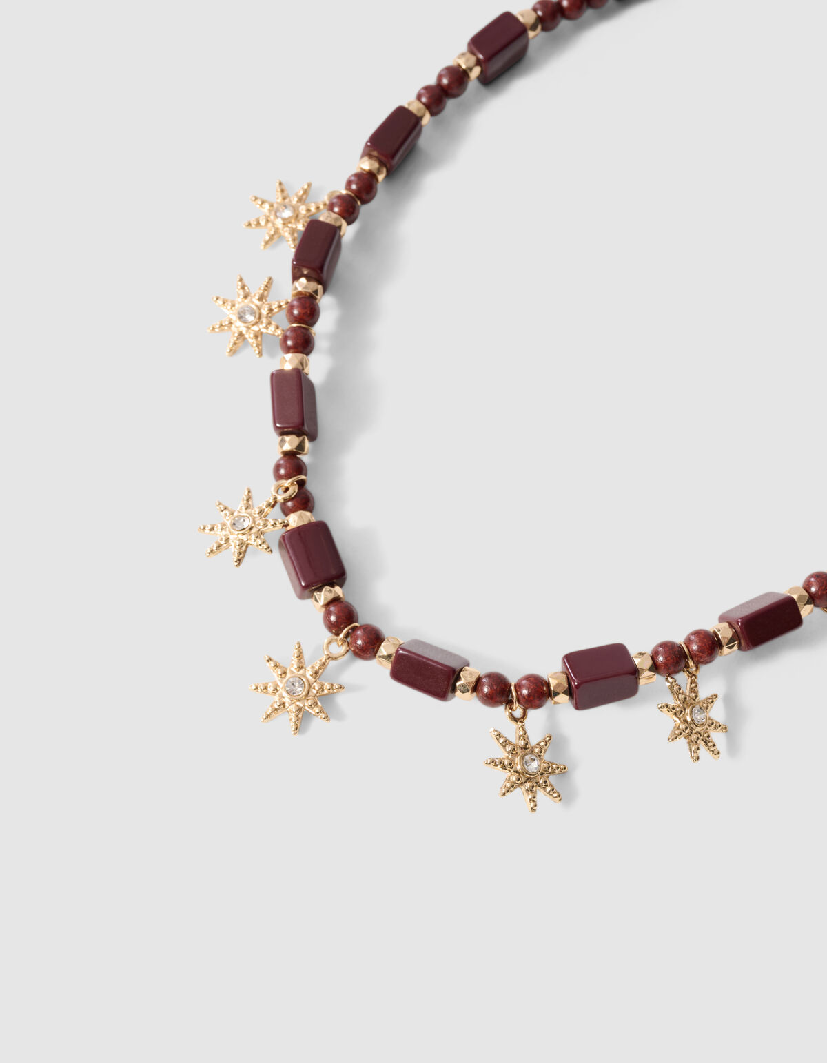 Starry Beaded Ketting Bruin/Goud