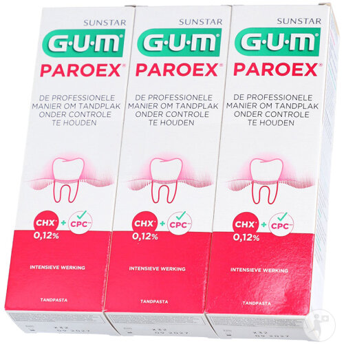 Gum Dentifrice Paroex 3x75ml
