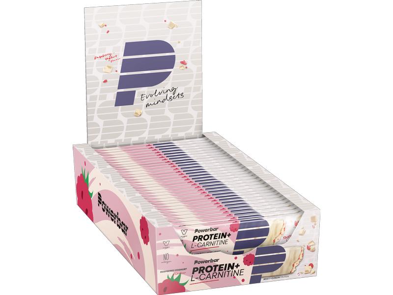 PowerBar Riegel Protein Plus L Himbeere Proteinriegel für Muskelaufbau und -erhalt, Box mit 30 Stück à 35 g