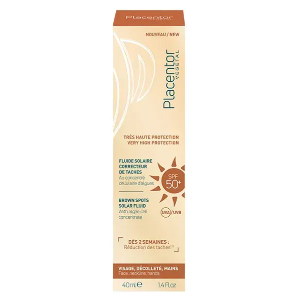 Placentor Fluido Protetor Solar Vegetal FPS 50+ 40 ml