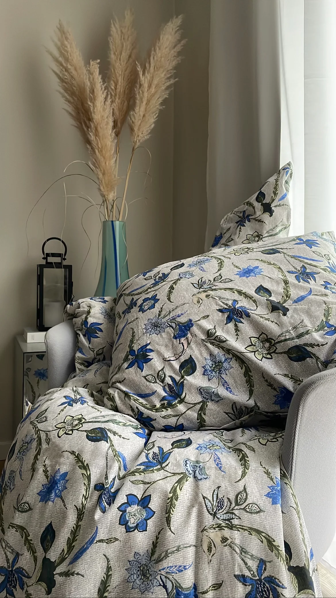 Bahne Interior  Autum flower Renforcé sengetøj - blå