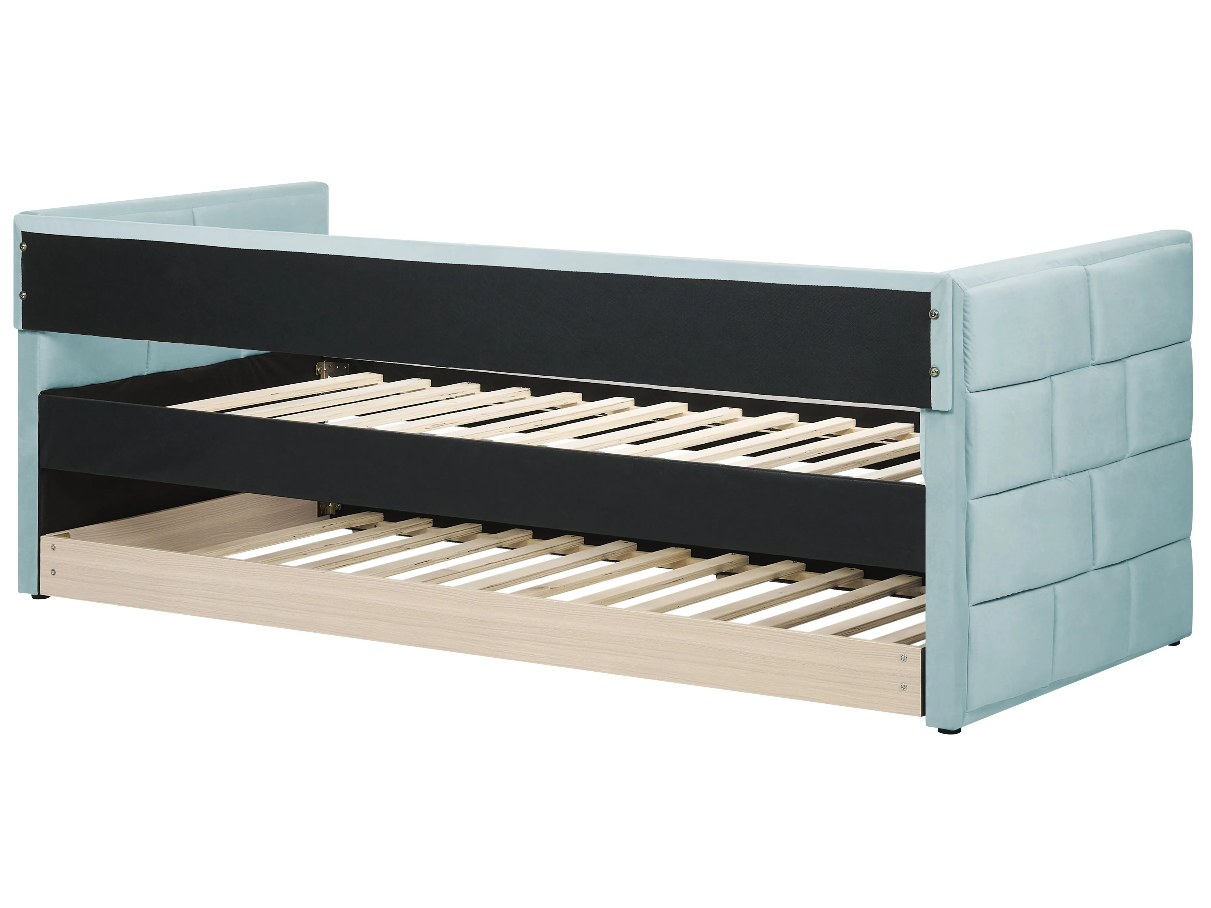 Onderschuifbed Fluweel CHAVONNE 90 x 200 cm Mintgroen