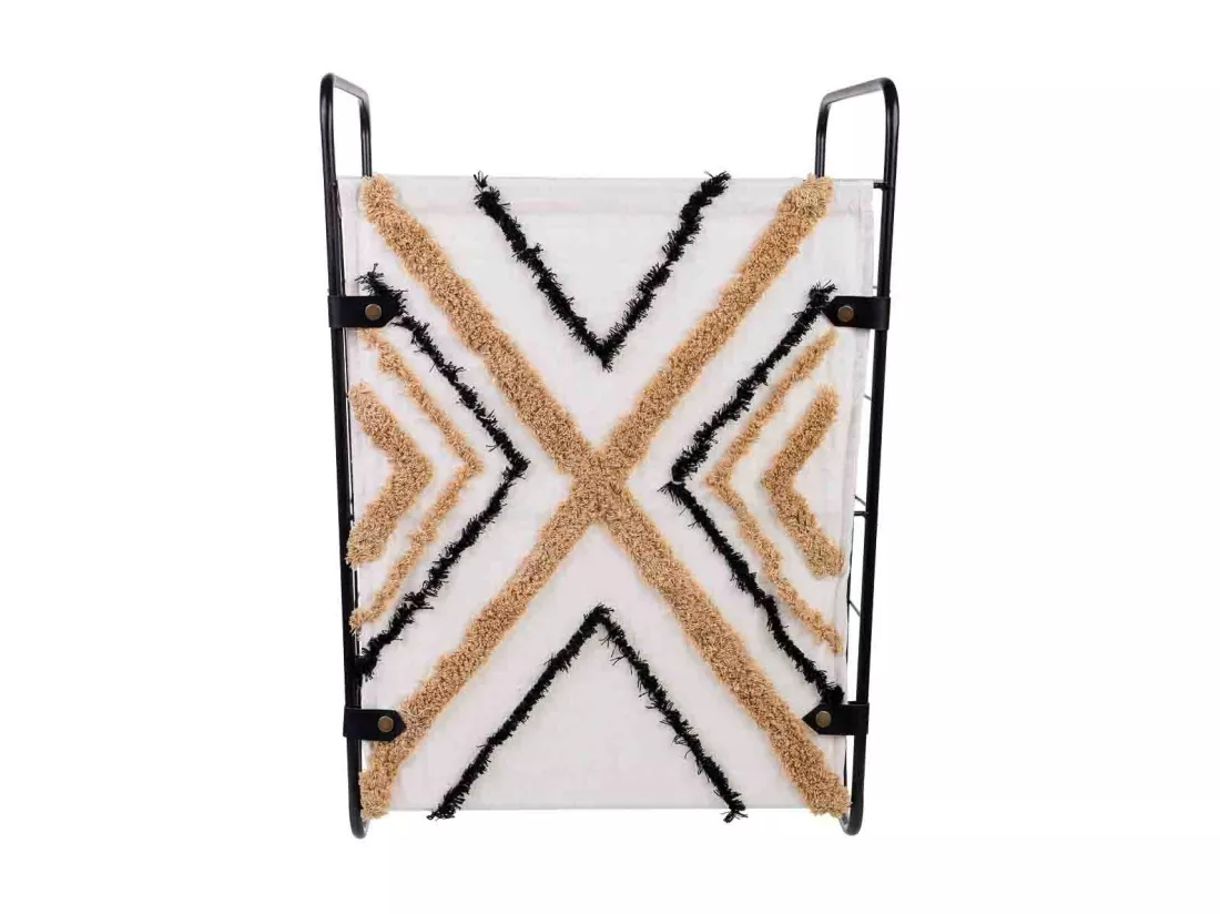 Panier à linge en métal et tissu 46x35x55/63
