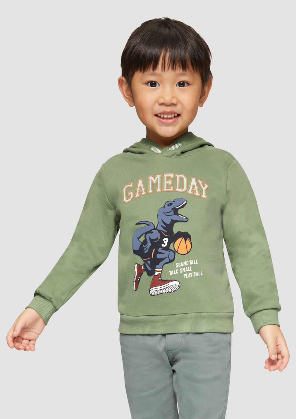 s.Oliver hoodie met printopdruk groen