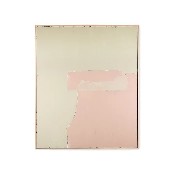 HKliving - Abstraktes Gemälde, 100 x 120 cm, olive / nude