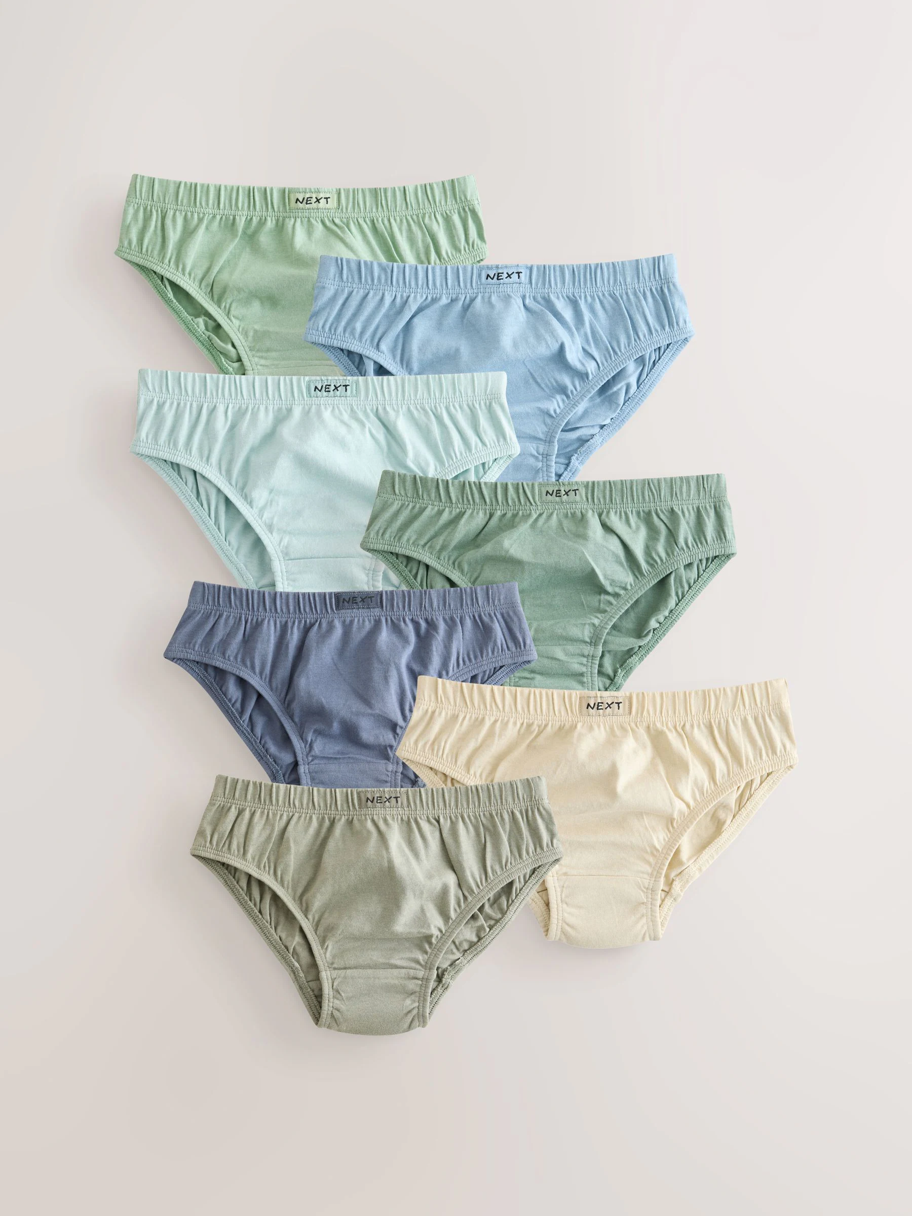 Groen/blauw - 100% katoenen slip verpakking van 7 (1,5 - 16 jr)