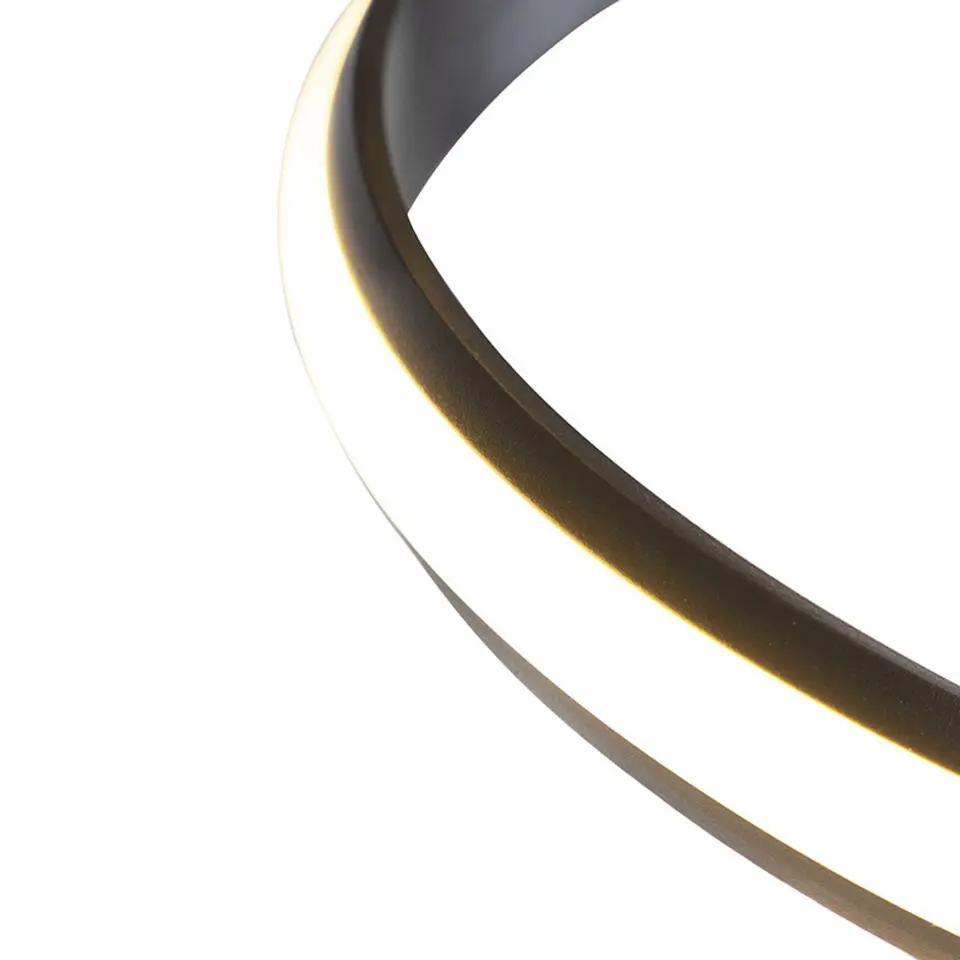 Qazqa vloerlampen twisted fl zwart geïntegreerde led