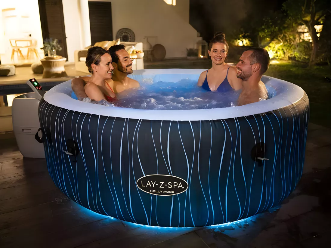 Spa gonflable Lay-Z-Spa Hollywood rond Airjet 4/6 places - Bestway