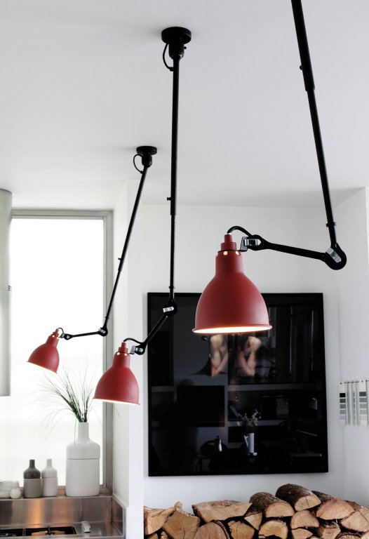 DCW éditions Lampe Gras N302 L plafondlamp rood