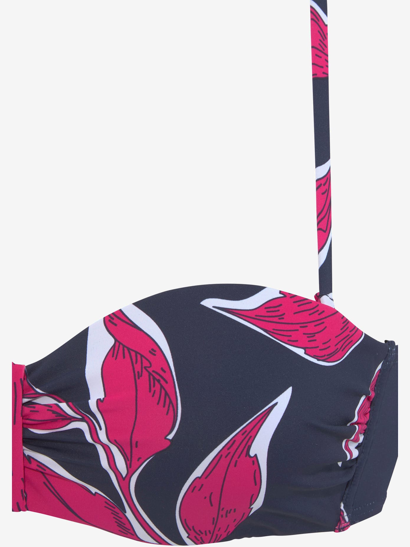 Haut de bikini bandeau à armatures imprimé, effet de couleur différent pour chaque pièce