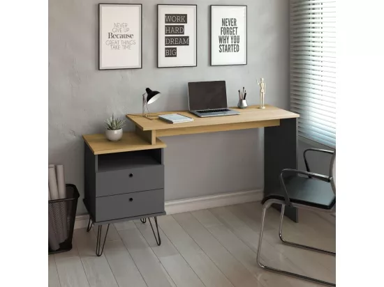 Bureau modulable panneaux de fibres gris FLEX