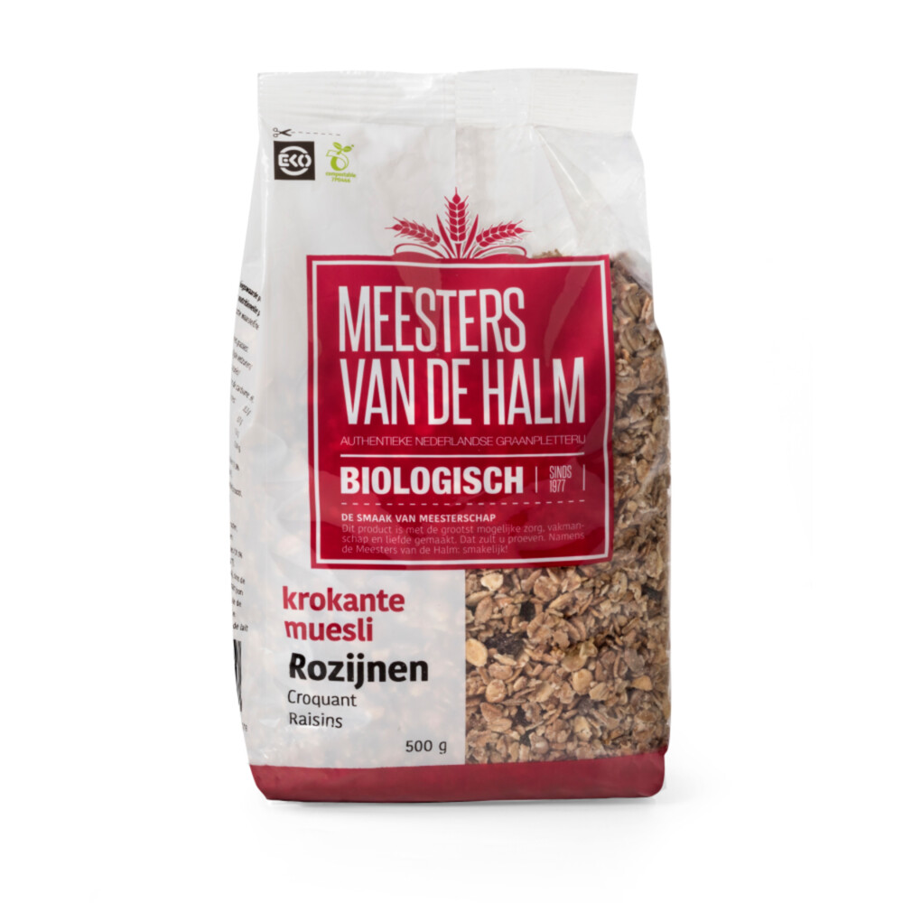 3x De halm Muesli Krokant Rozijenen500 gr