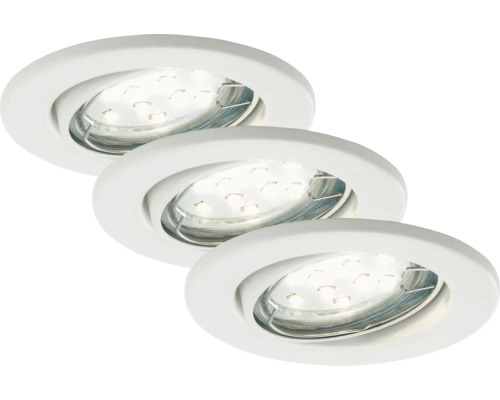 LED inbouwspots set IP23 3-delig 3x3W 3x250 lm 3000K wit Ø 8,6/6,8 cm 230V