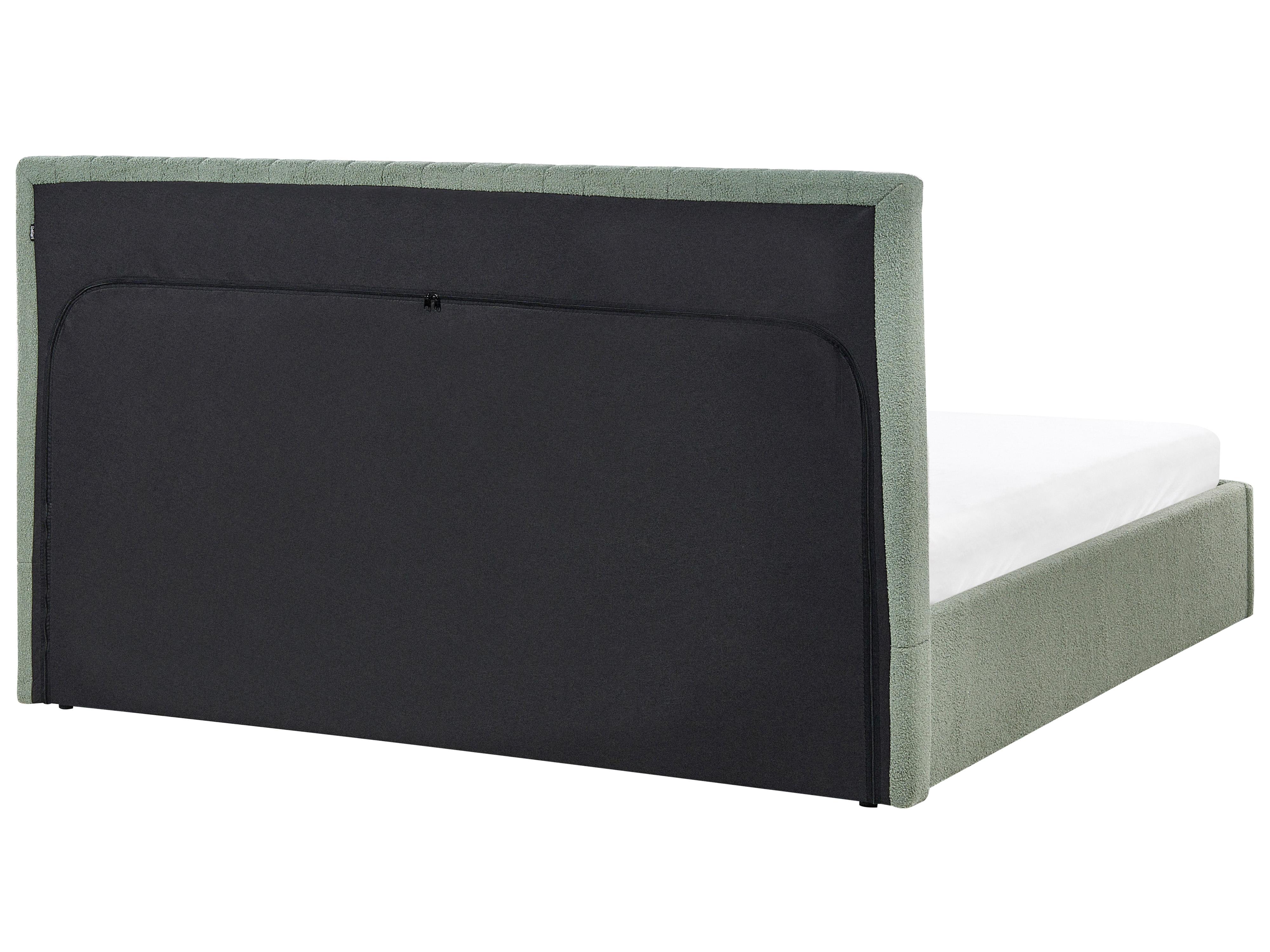 Bed met opbergruimte Bouclé VION 180 x 200 cm Groen