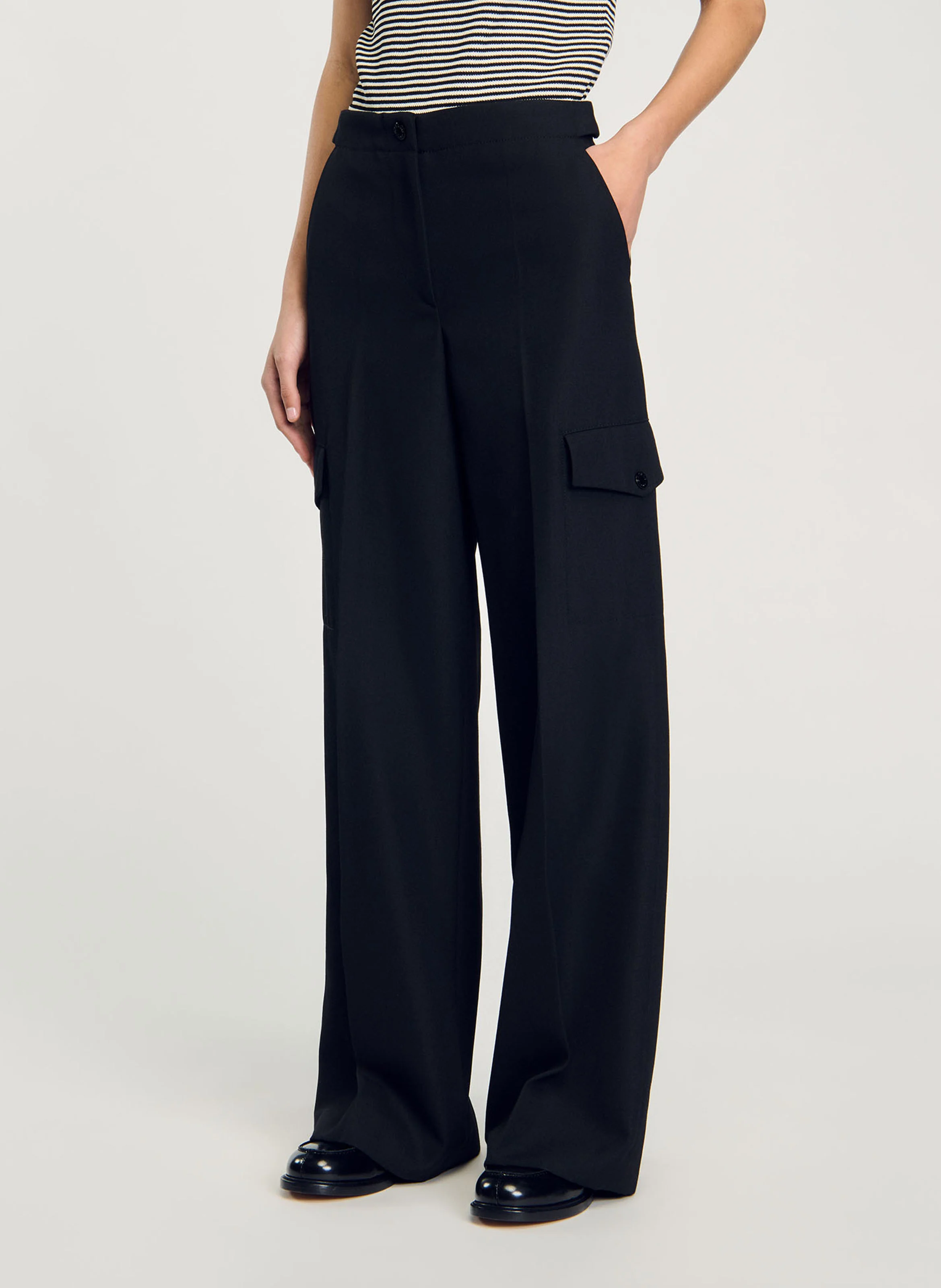 Pantalon large | Noir